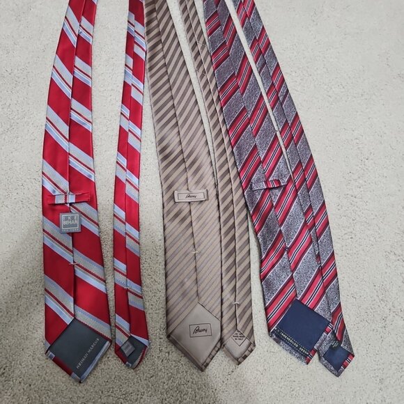 Brioni Ike Behar Zegna Lot of 3 Men's Luxury Designer necktie Tie silk italy - Picture 5 of 8